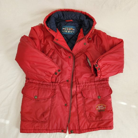 VINTAGE Unisex! *MEC* EUROPEOPLE Outdoor Winter Hoodie Jacket Size 40 (S/M) Red - Picture 4 of 16